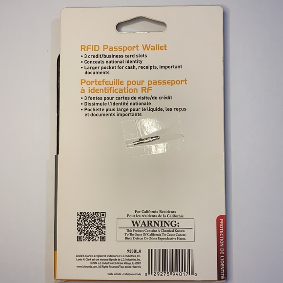 Louis N Clark RFID datablock leather passport wallet - Picture 5 of 5